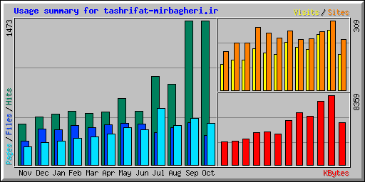 Usage summary for tashrifat-mirbagheri.ir